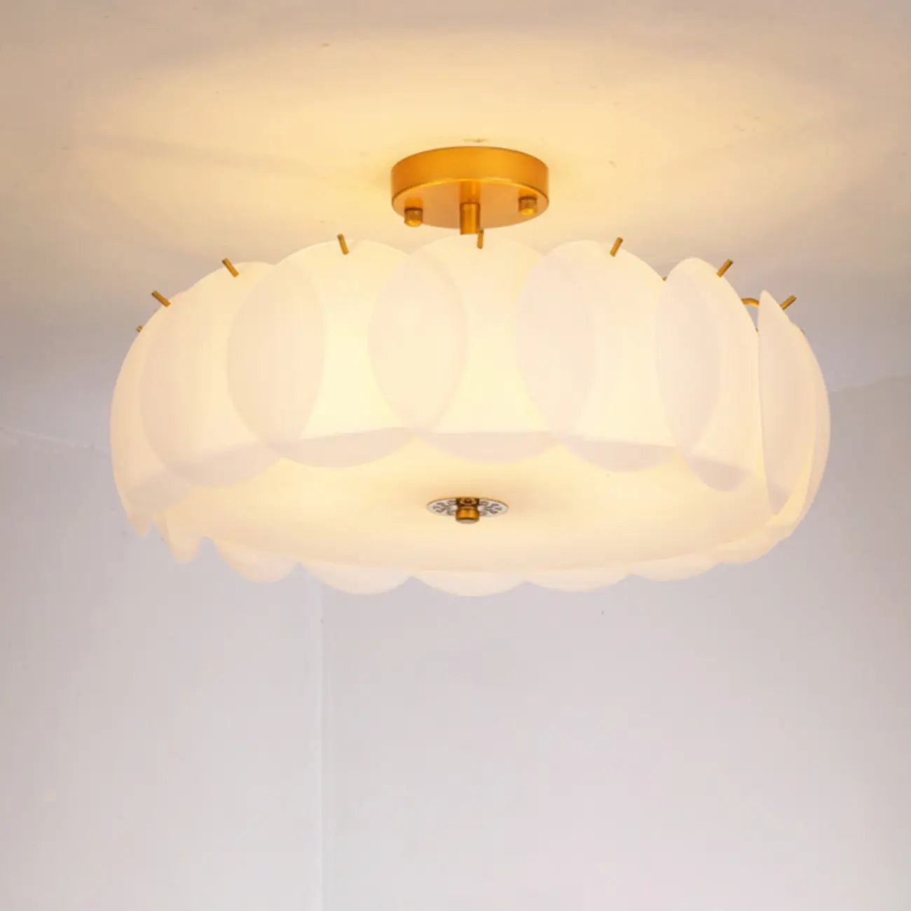Plafoniera semi-incasso moderna dorata a 6/8 luci per la casa