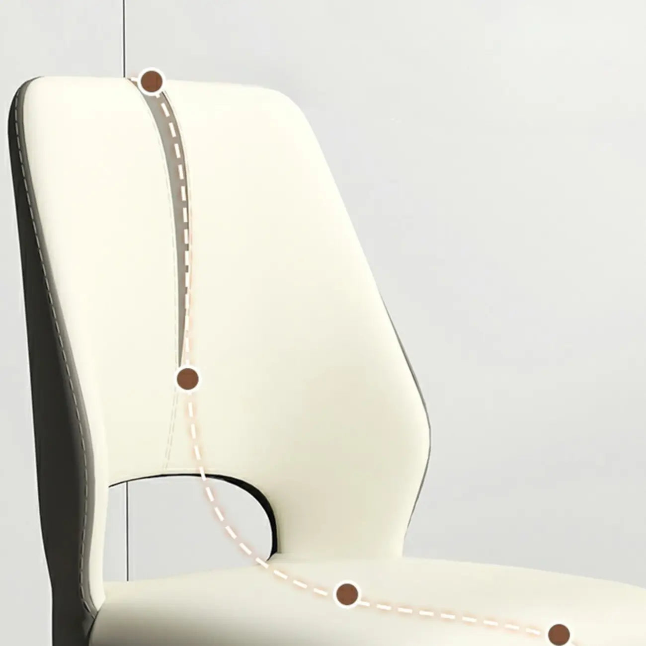 Chaises de salle à manger à oreilles en similicuir avec pieds en métal