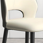 Chaises de salle à manger à oreilles en similicuir avec pieds en métal