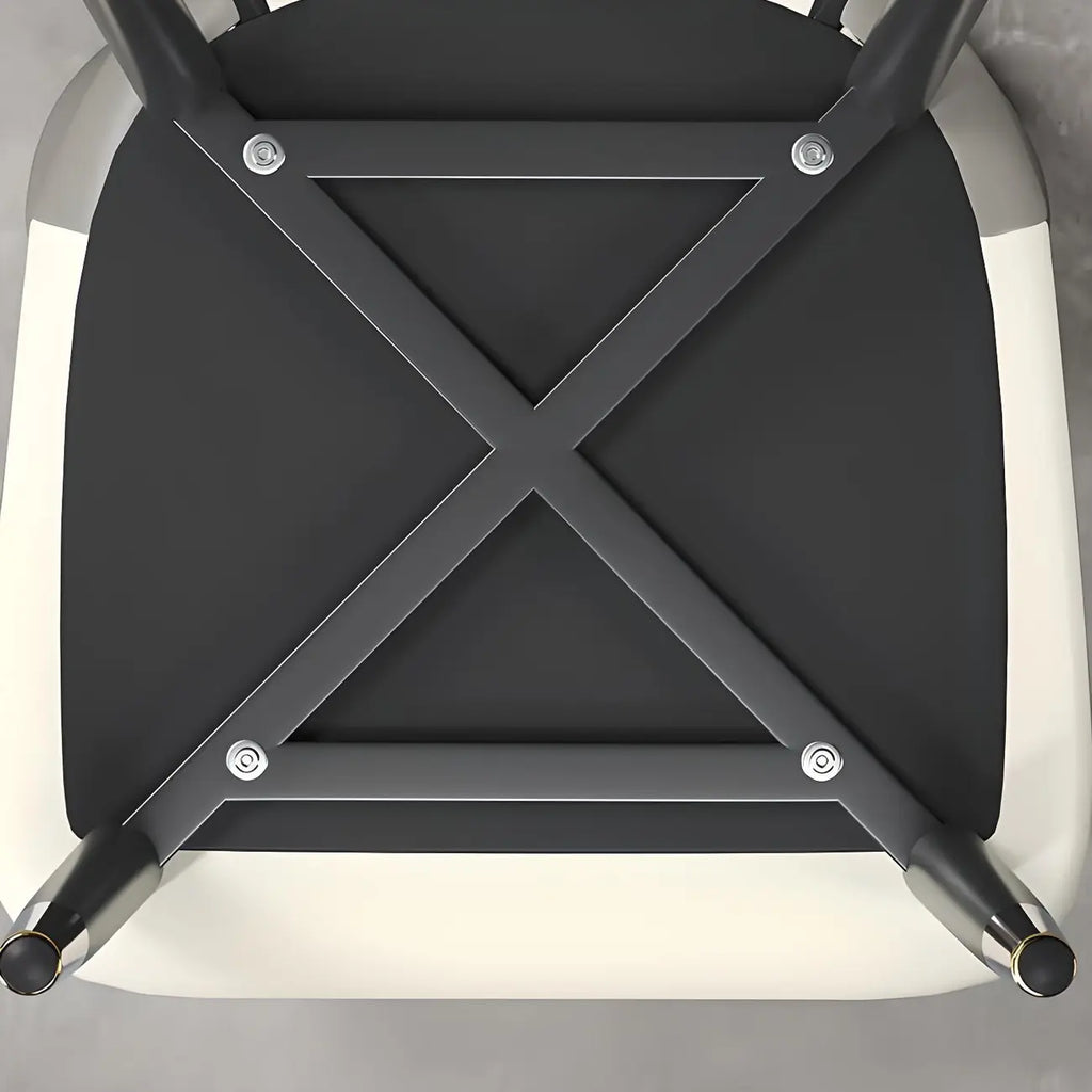 Chaises de salle à manger à oreilles en similicuir avec pieds en métal