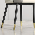 Chaises de salle à manger à oreilles en similicuir avec pieds en métal