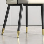Chaises de salle à manger à oreilles en similicuir avec pieds en métal