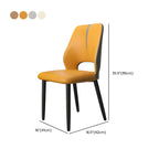 Chaises de salle à manger à oreilles en similicuir avec pieds en métal