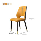Chaises de salle à manger à oreilles en similicuir avec pieds en métal
