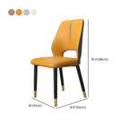 Chaises de salle à manger à oreilles en similicuir avec pieds en métal