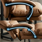 Fauteuil de direction ergonomique inclinable en cuir avec repose-pieds