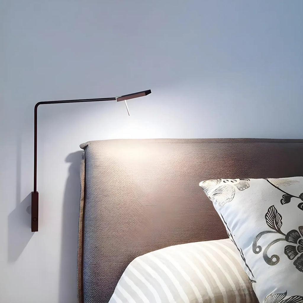 Applique murale à bras articulé, petite, en métal noir, câblée, à une lumière