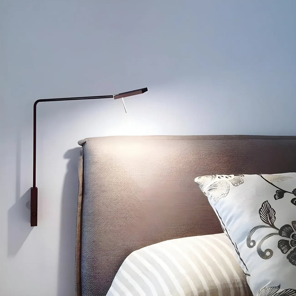 Applique murale à bras articulé, petite, en métal noir, câblée, à une lumière