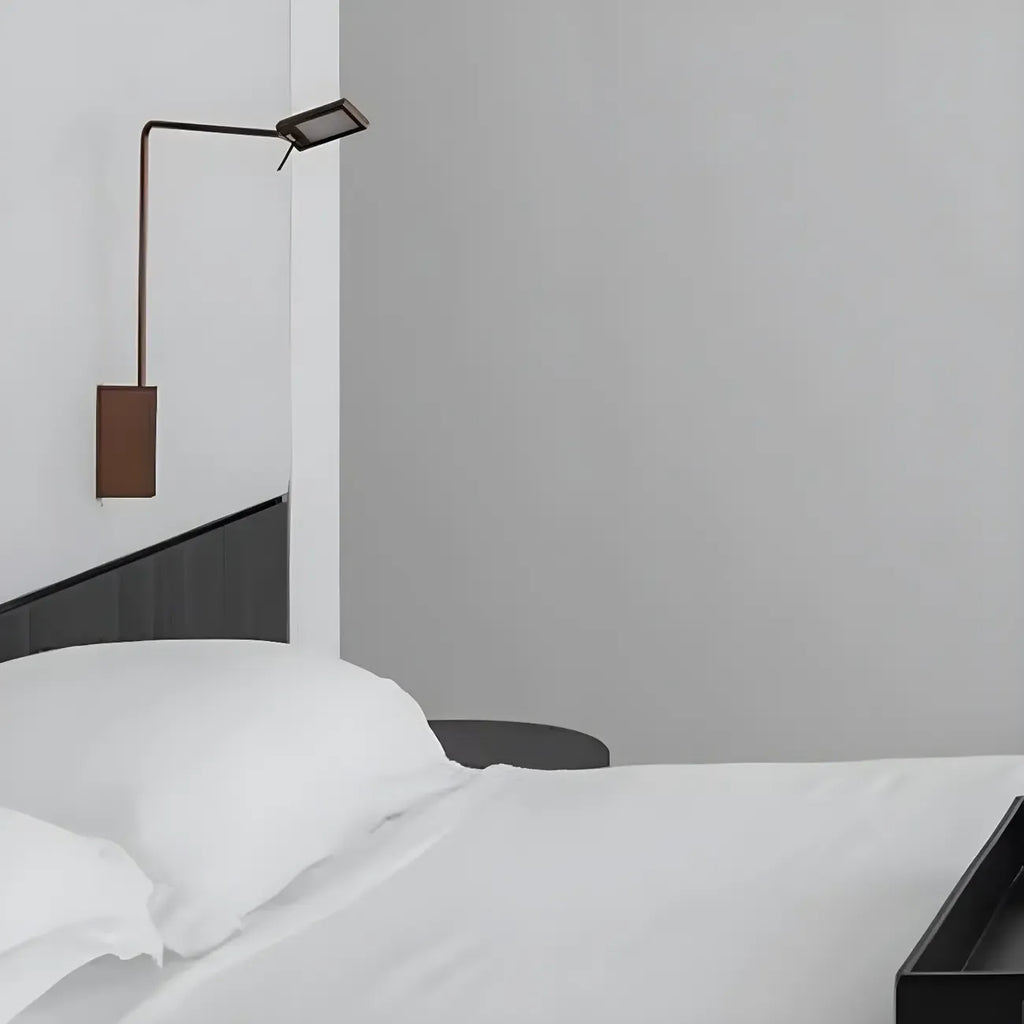 Applique murale à bras articulé, petite, en métal noir, câblée, à une lumière