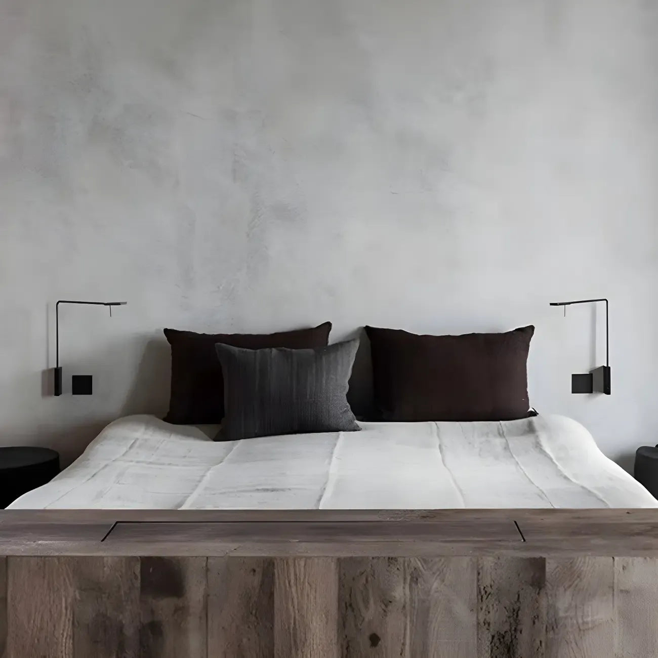 Applique murale à bras articulé, petite, en métal noir, câblée, à une lumière