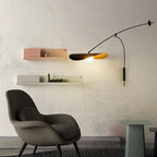 Applique murale élégante en métal noir avec bras articulé pour éclairage d'ambiance