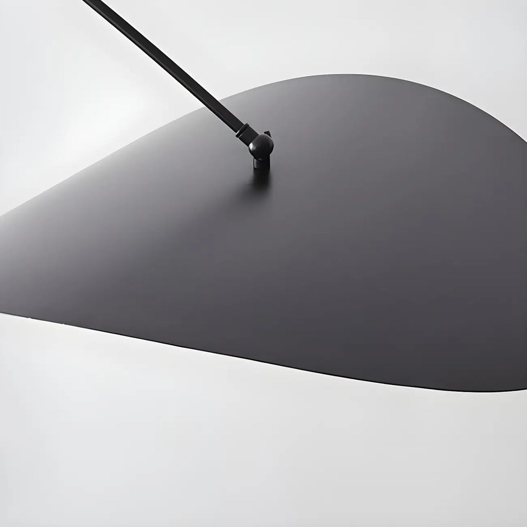 Applique murale élégante en métal noir avec bras articulé pour éclairage d'ambiance