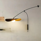 Applique murale élégante en métal noir avec bras articulé pour éclairage d'ambiance