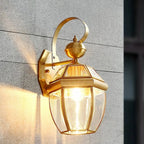 Applique murale d'extérieur classique en verre doré avec cage