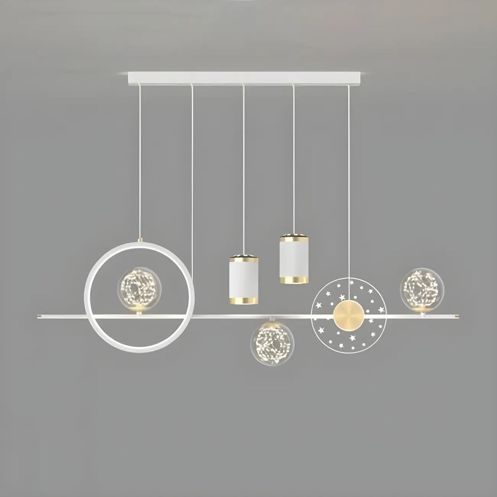 Suspension îlot de luxe réglable à plusieurs lumières