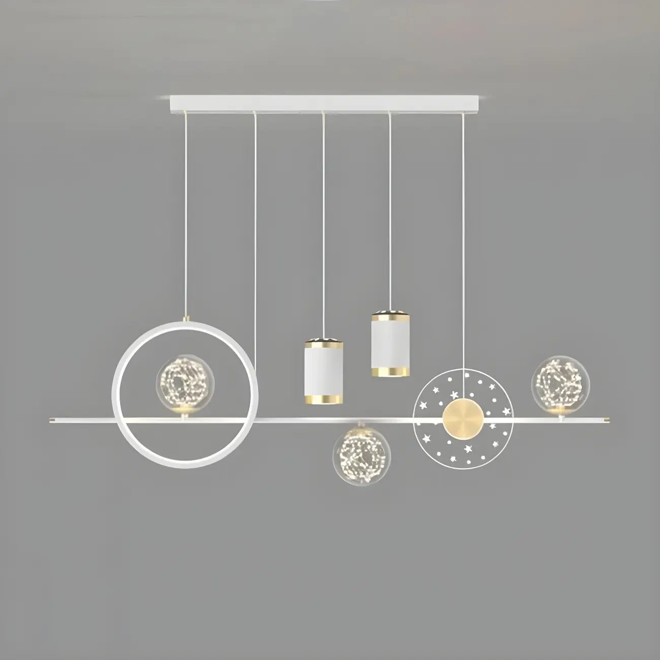 Suspension îlot de luxe réglable à plusieurs lumières
