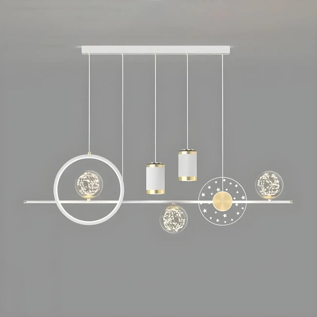 Suspension îlot de luxe réglable à plusieurs lumières