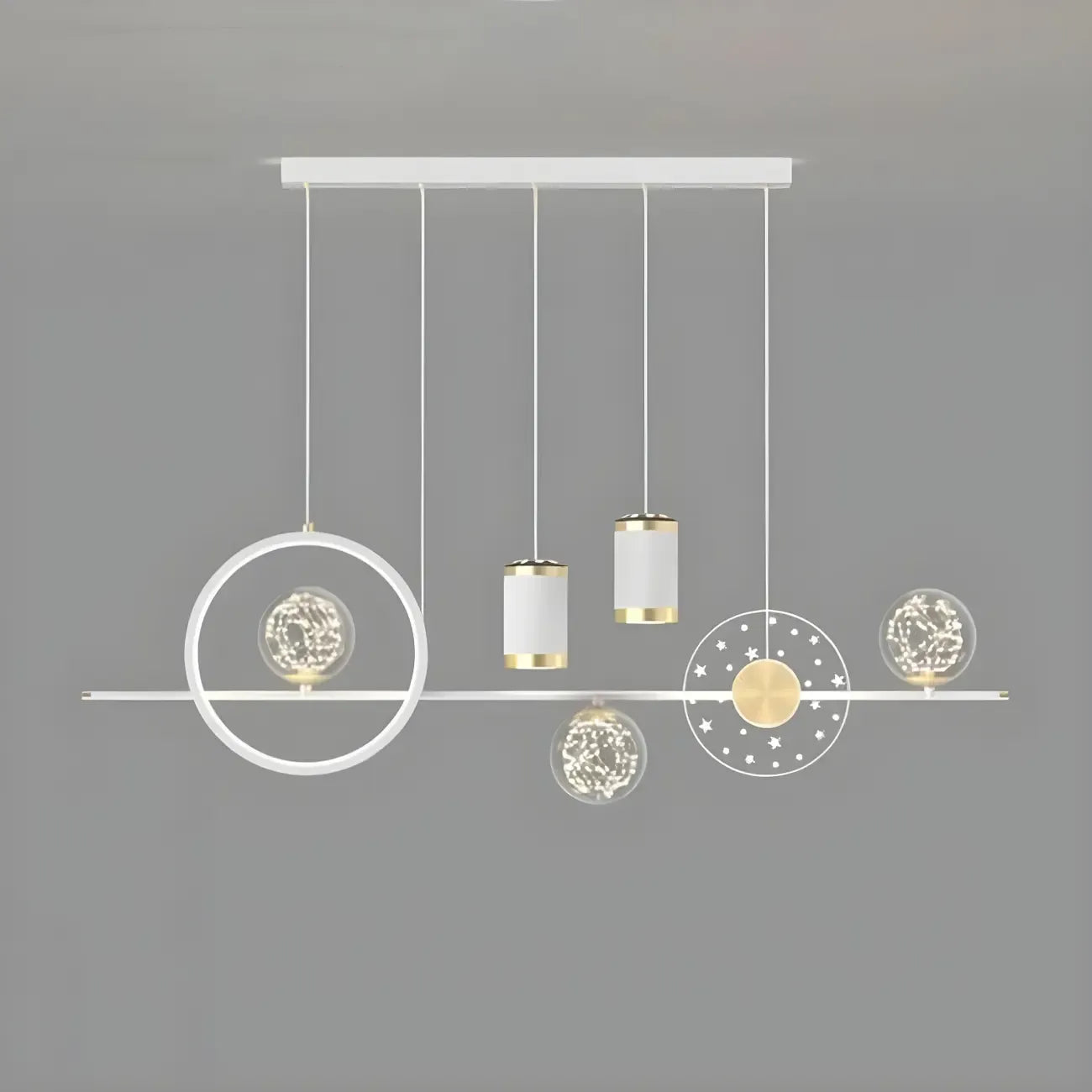 Suspension îlot de luxe réglable à plusieurs lumières