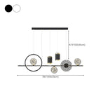 Suspension îlot de luxe réglable à plusieurs lumières