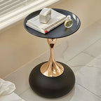 Table d'appoint ronde en métal luxueuse avec plateau pour salon