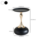 Table d'appoint ronde en métal luxueuse avec plateau pour salon