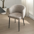 Chaise de salle à manger moderne avec revêtement en chenille et pieds en métal