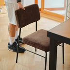 Ensemble de 2 chaises de salle à manger sans accoudoirs en velours côtelé, style moderne du milieu du siècle