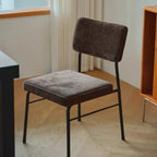 Ensemble de 2 chaises de salle à manger sans accoudoirs en velours côtelé, style moderne du milieu du siècle