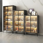 Vitrine autoportante en bois et verre trempé noir