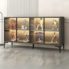 Vitrine autoportante en bois et verre trempé noir