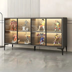Vitrine autoportante en bois et verre trempé noir