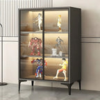 Vitrine autoportante en bois et verre trempé noir