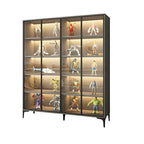 Vitrine autoportante en bois et verre trempé noir