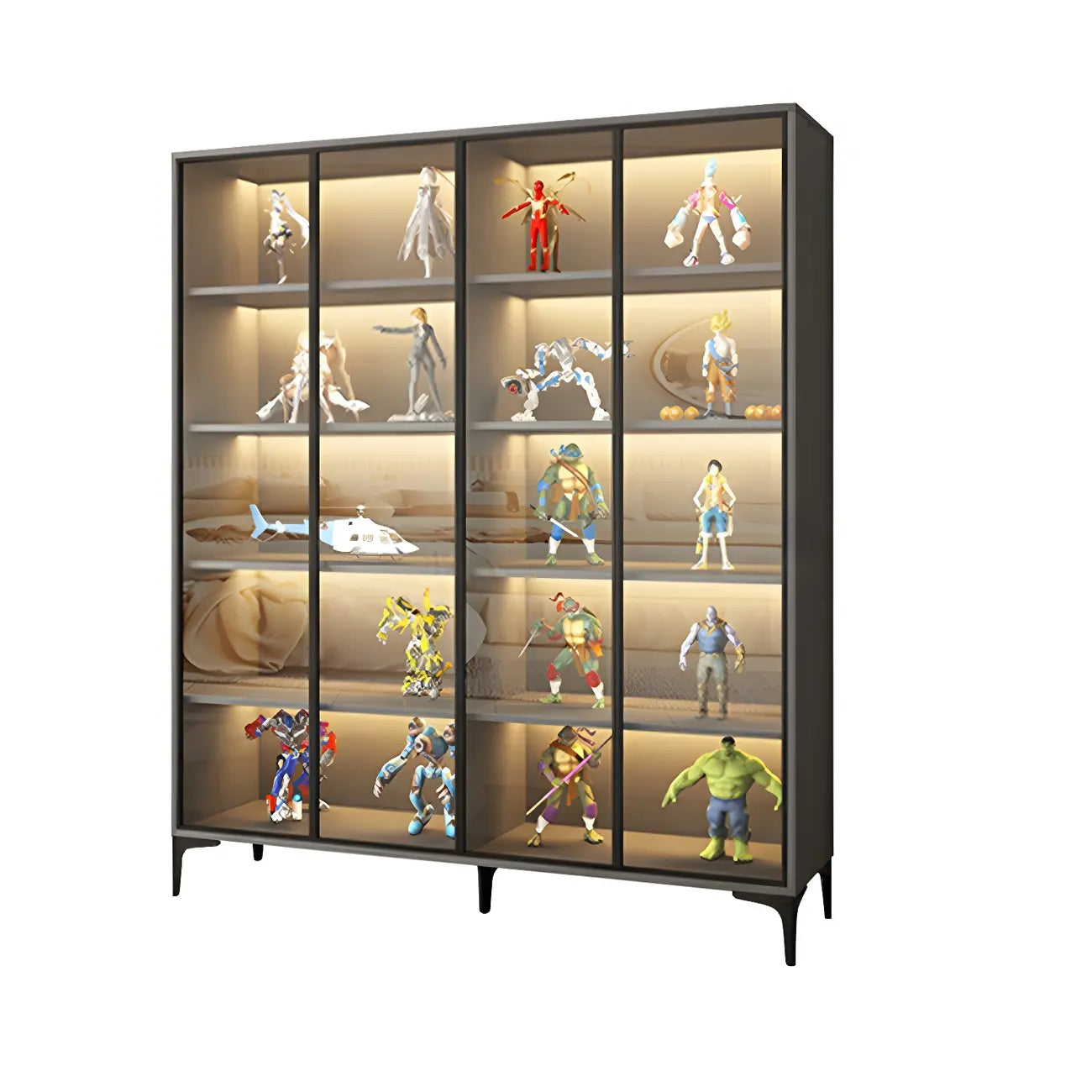 Vitrine autoportante en bois et verre trempé noir