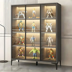 Vitrine autoportante en bois et verre trempé noir