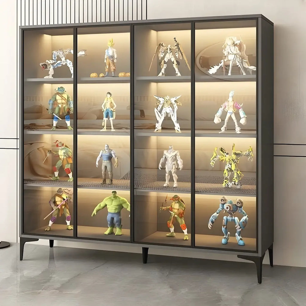 Vitrine autoportante en bois et verre trempé noir