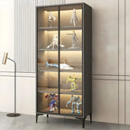 Vitrine autoportante en bois et verre trempé noir
