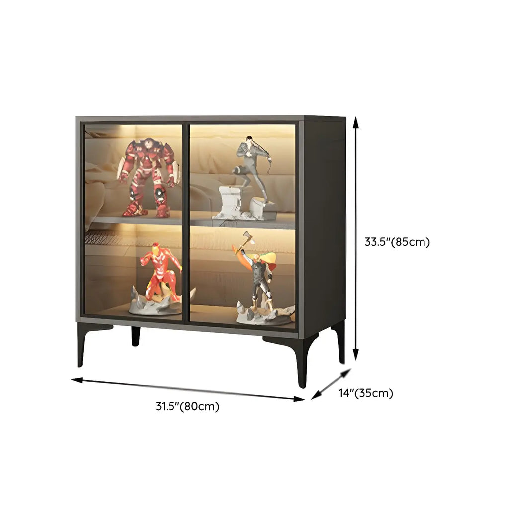 Vitrine autoportante en bois et verre trempé noir