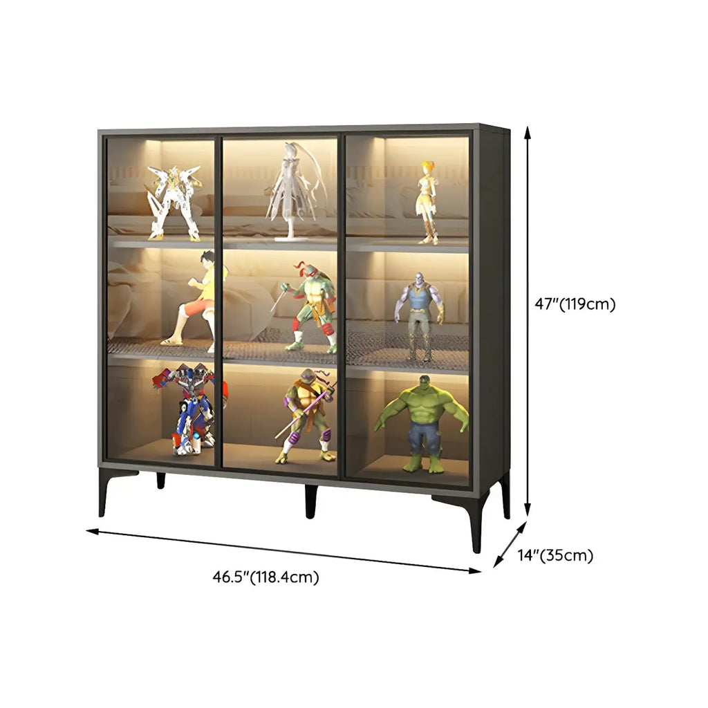 Vitrine autoportante en bois et verre trempé noir