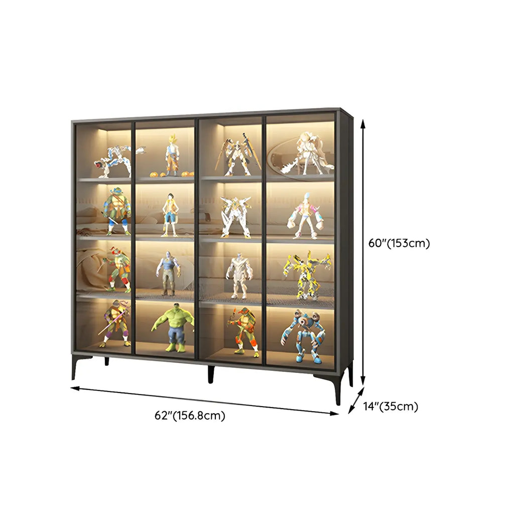 Vitrine autoportante en bois et verre trempé noir