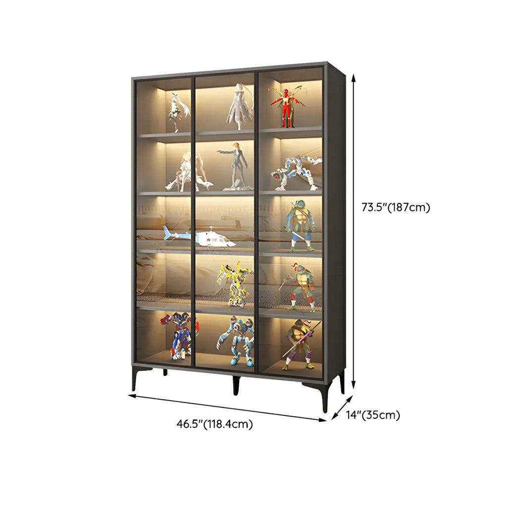Vitrine autoportante en bois et verre trempé noir