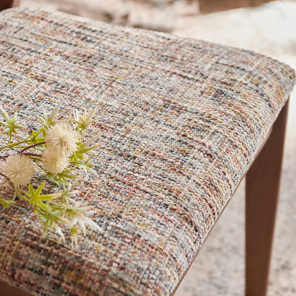 Revêtement de chaise de salle à manger en chenille de bois de style moderne du milieu du siècle