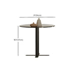 Table basse ronde moderne en bois brun et verre avec rangement