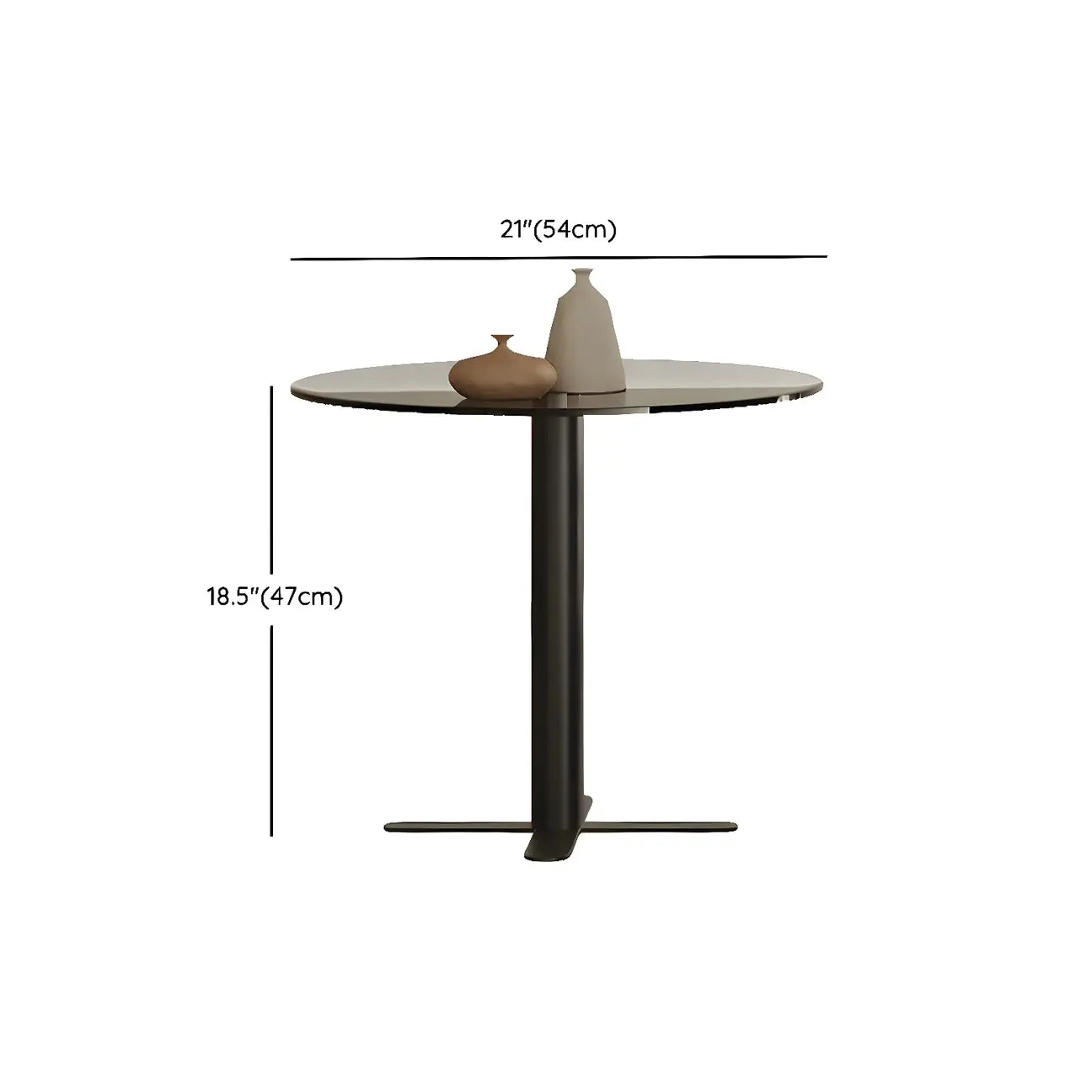 Table basse ronde moderne en bois brun et verre avec rangement