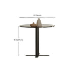Table basse ronde moderne en bois brun et verre avec rangement