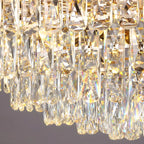 Lustre élégant en cristal à fleurs dorées avec LED pour salon