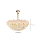 Lustre élégant en cristal à fleurs dorées avec LED pour salon