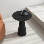 Table d'appoint ronde minimaliste en fer noir pour salon