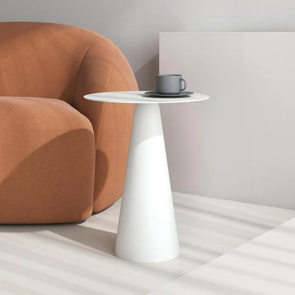 Table d'appoint ronde minimaliste en fer noir pour salon