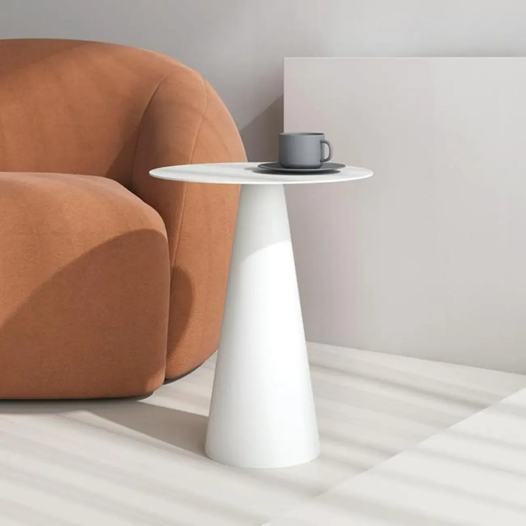 Table d'appoint ronde minimaliste en fer noir pour salon